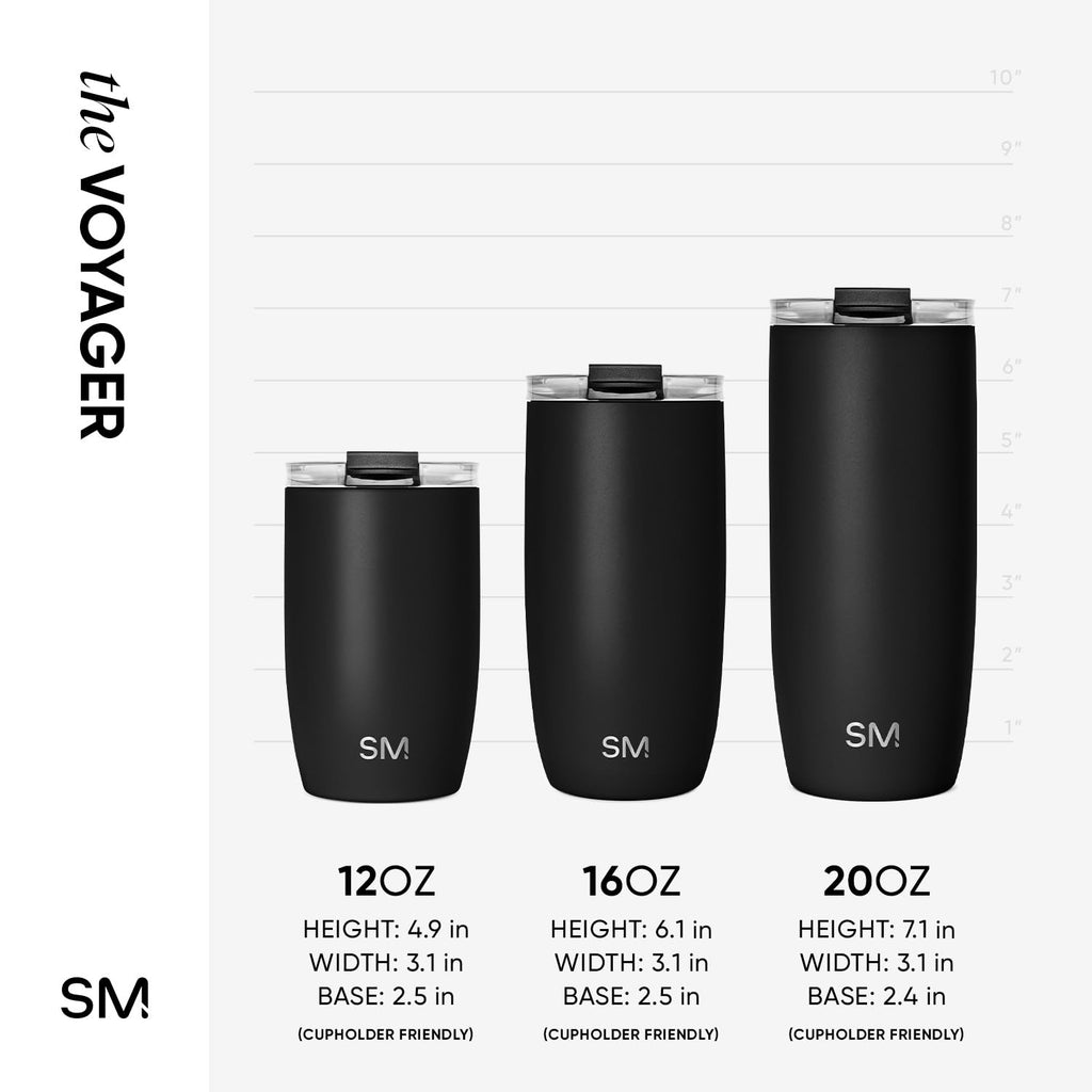 Simple Modern Travel Coffee Mug Tumbler with Flip Lid | Insulated Stainless Steel Iced Coffee Cup | Gifts for Women & Men | Voyager Collection | 470ml | Almond Birch