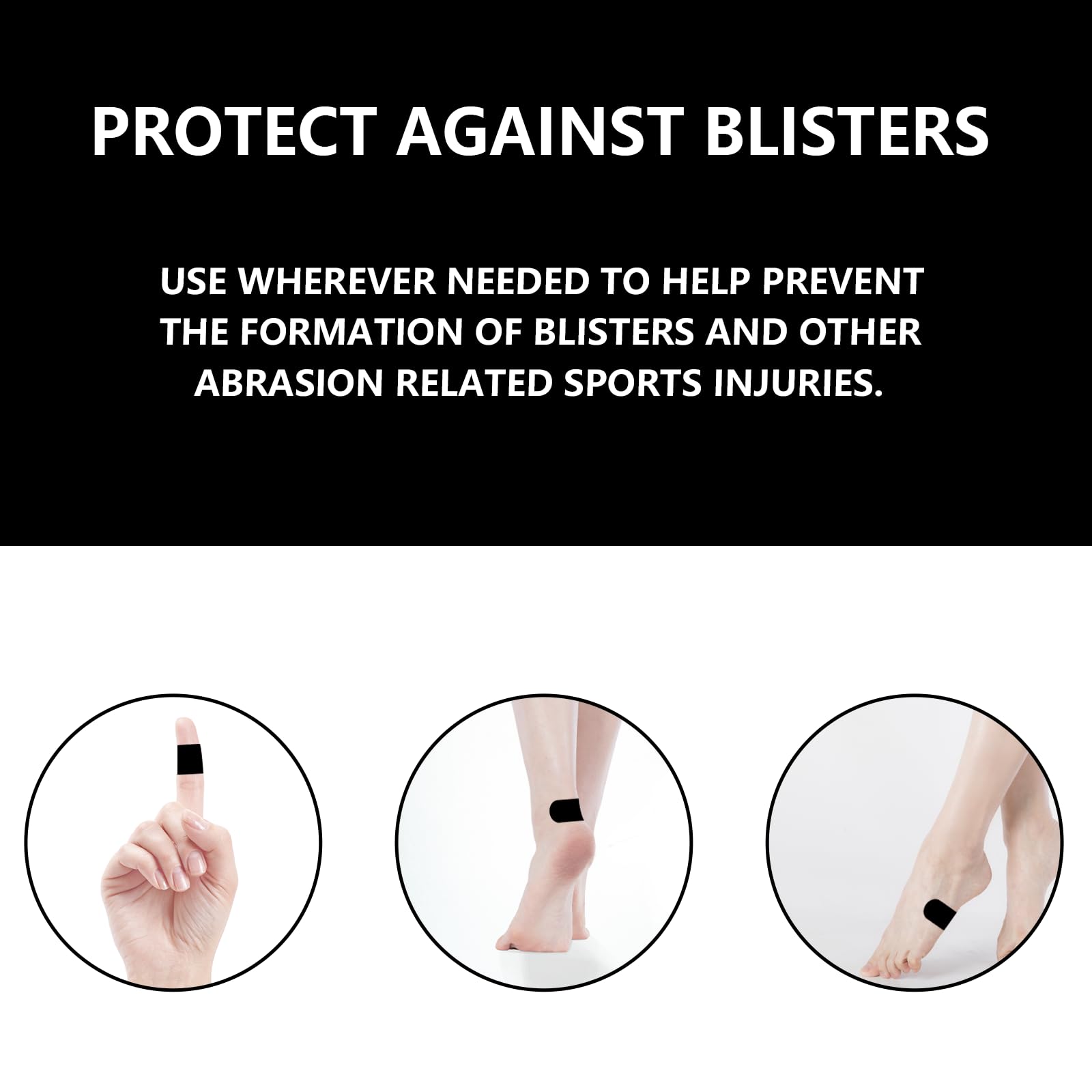 Black Binding Tape (60 Pack) Strong Adhesive Multi-Functional Trial No-glued Removal Suitable for Books Bowling Heel，Finger-60