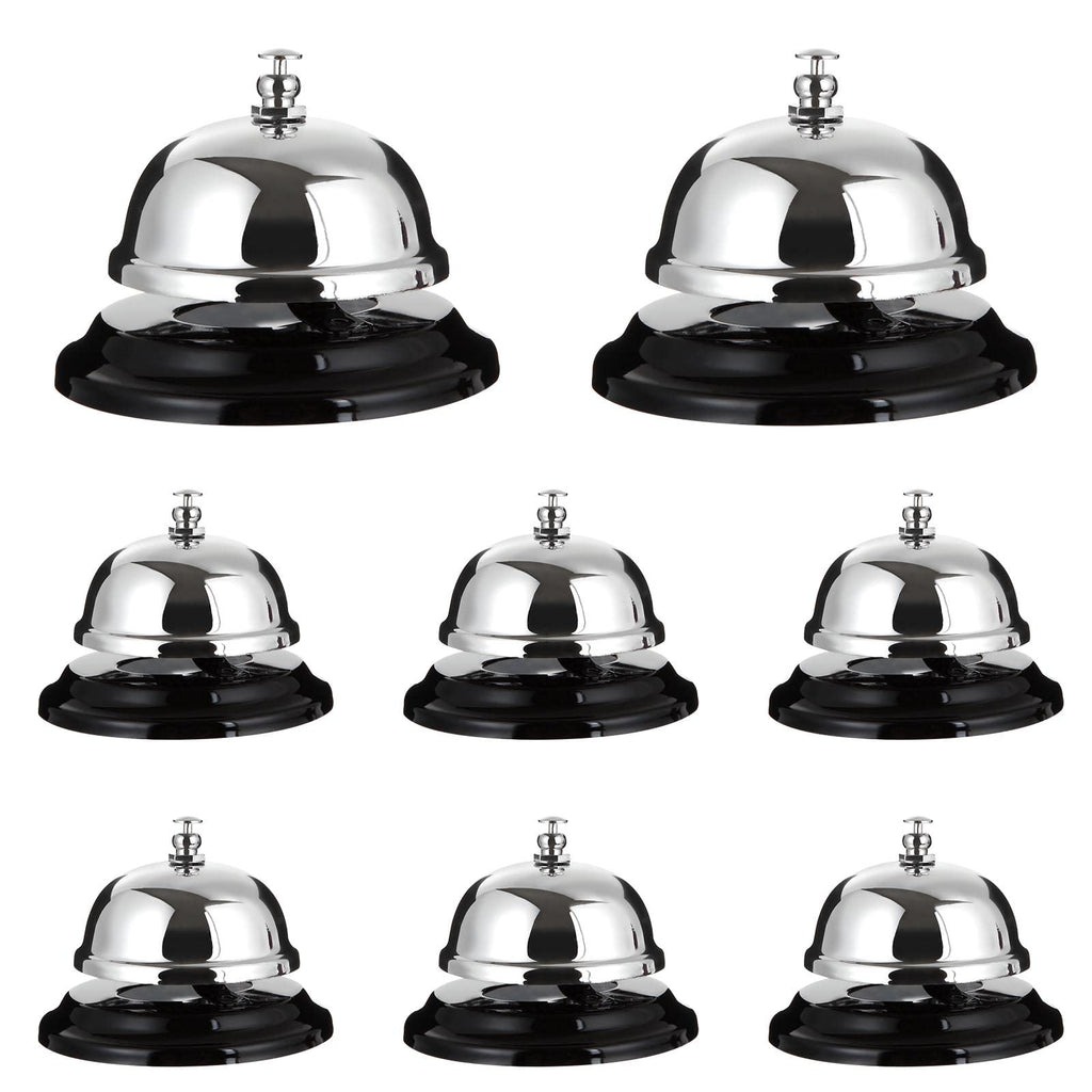 CYEAH 8 Pack Desk Bell, 3.3 Inch Metal Anti-Rust Ringing Service Bell, Big Button Desk Call Bell for Service, Hotels, Schools, Restaurants, Warehouses, Hospitals, Reception and Pet Dog Training