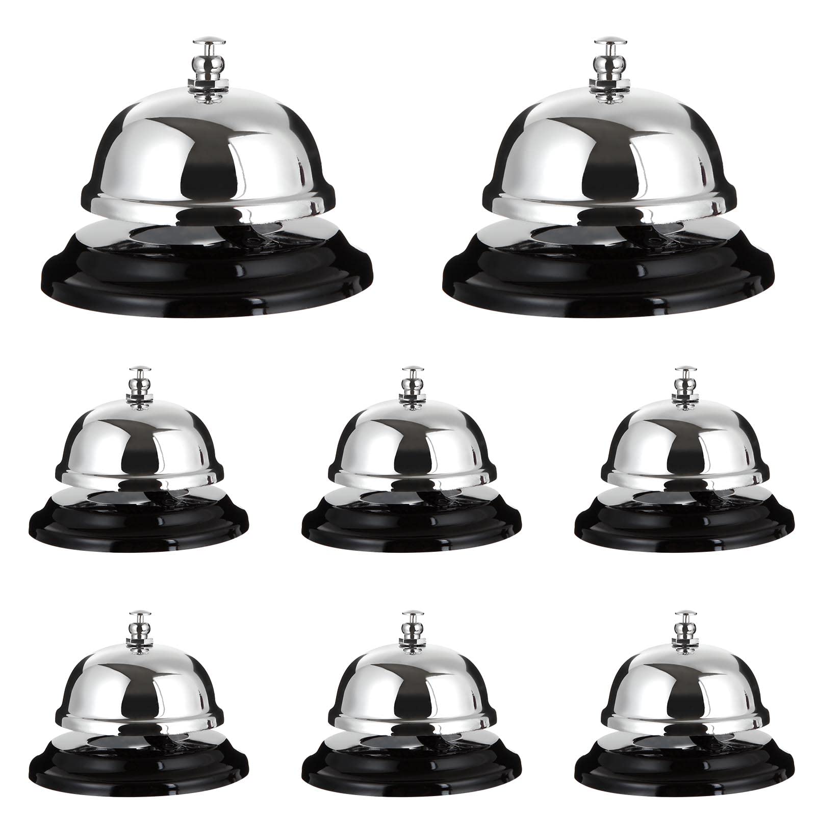 CYEAH 8 Pack Desk Bell, 3.3 Inch Metal Anti-Rust Ringing Service Bell, Big Button Desk Call Bell for Service, Hotels, Schools, Restaurants, Warehouses, Hospitals, Reception and Pet Dog Training