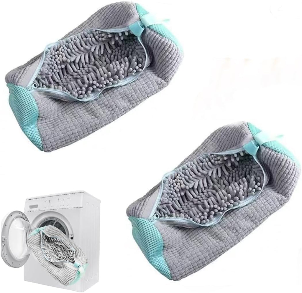Shoe Laundry Bags for Washing Machine, 2Pcs Reusable Shoe Washing Bag, Laundry Bag for Washer and Dryer (Grey-2PCS)