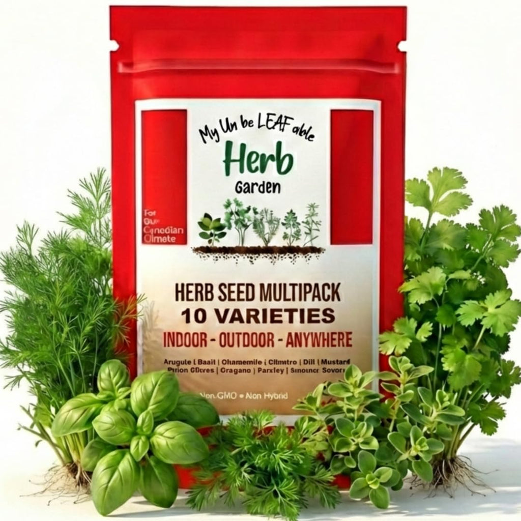 Heirloom Herb Seeds Canada – 10 Variety Pack – Indoor, Outdoor, Hydroponic Gardens – Non-GMO Kit – Graines d’herbes – Oh! Canada Seeds – Gift for Gardeners