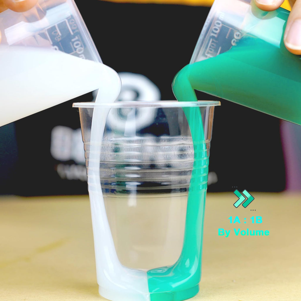 BBDINO Silicone Mold Making Kit, Super Elastic Liquid Silicone for Mold Making, N.W. 21.2 oz, 1:1 Mixing by Volume, Ideal for Casting 3D Silicon Molds| Food Molds, Jade Green
