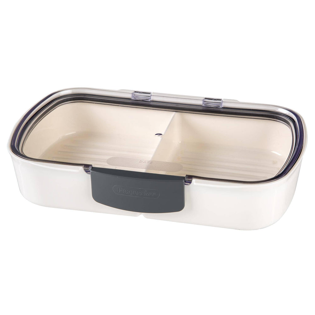 Prepworks Split Deli ProKeeper Air Tight Silicone Sealed Food Storage Container with Clear Dry Erase Compatible Lid, 11.75 Inches Long