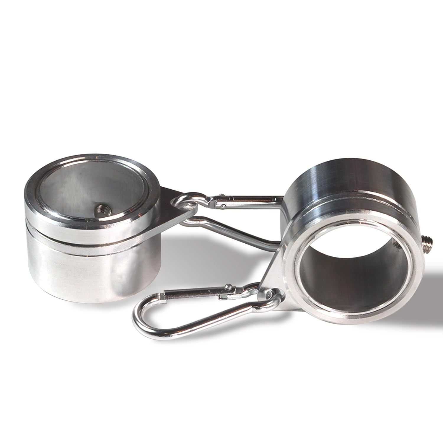 Anley 1.25" Aluminum Flagpole Mounting Rings Set - Anti Wrap 360° Rotatable Ring with Carabiners - Ideal for 1-1/4 Inch Diameter Flag Pole & Flag with 2 Grommets (Silver, Pack of 2)