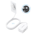 TROND 6ft Flat Extension Cord Surge Protector, 360° Rotating Plug Power Bar, 3 Way Outlets Extender, 13 Amps, 1625W, 900J, Small Flexible SPT 16/3 Cable Splitter, Home Office Dorm Room Essentials