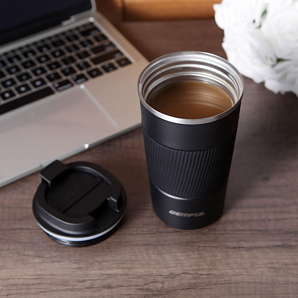 GEMFUL Coffee Travel Mug 17oz Insulated Leak Proof for Hot Drink Stainless Steel Coffee Cup Double Walled Vacuum Tumblers Reusable Tasse isotherme Home Office Work Set of 2