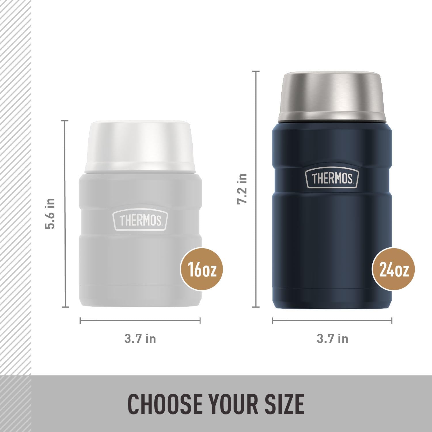 Thermos Stainless King 24 Ounce Food Jar, Matte Blue