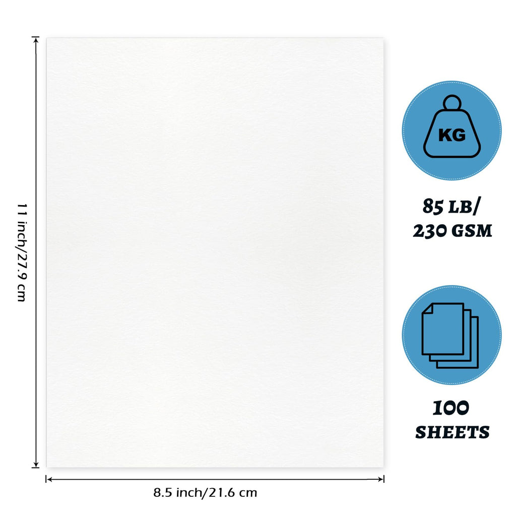ZKKZOMA Sheets White Cardstock Paper,8.5 x 11 Letter Size 85lb Thick Printer Paper for Invitations, Menus, Scrapbooking,Arts and Crafts (White, 100)