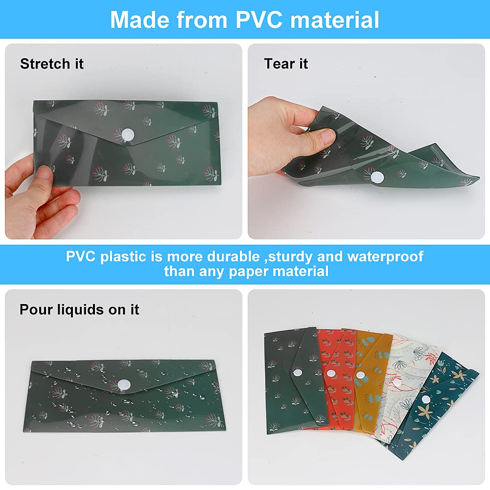 Number-one 15 Budget Envelopes, Waterproof Cash Budget Envelope, Reusable Plastic Cash Envelopes, Money Envelopes for Budgeting and Saving, Includes 15 Budget Sheets and 24 Label Stickers