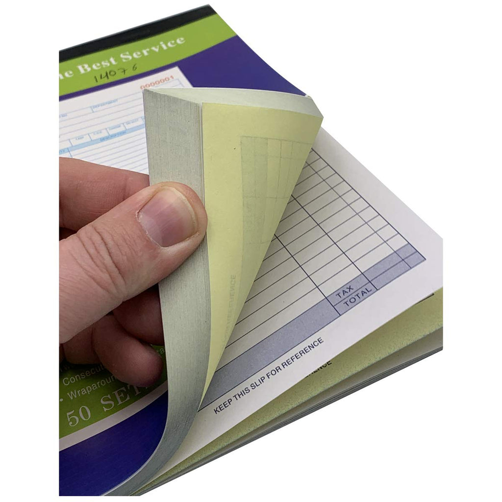10 Pack Large Sales Order Book Receipt Invoice Duplicate Carbonless 50 Sets 5.9/16" X 8.7/16" (10 pck Vertical)