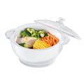 2.5L Glass Microwave Vegetable Steamer, Steamer for Cooking, Microwave Dumpling Fish Broccoli Bun Potato Food Cooker with Lid & Steaming Basket for Convenient Quick Healthy, BPA-Free, Dishwasher Safe