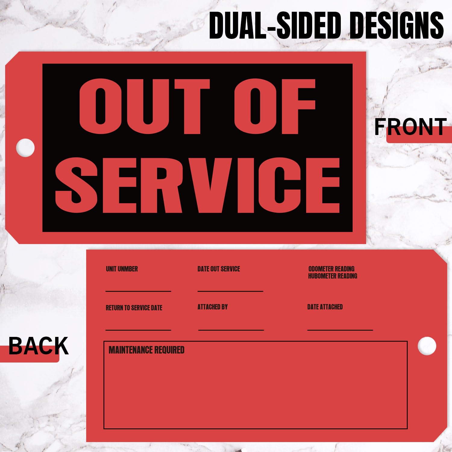 200PCS Out of Service Tags - 6.22 x 3.15-in Maintenance Required Red Tags Repair Tags with 12-in Tag Wires Attached for Machine Equipment Inspection Maintenance