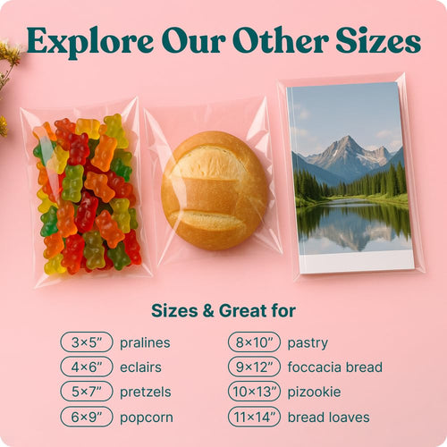 4" X 6" Self Sealing Cellophane Bags (1000 Pack) - Clear Cookie Bags With Seal for Baked Goods Packaging, Cookie Wrappers, Bakery Packaging, Bake Sale, Candy, Treats, Goodies, Gifts, Party Favors