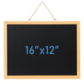 Mordchil HF Chalkboard, 16"x12" Wall Mounted Small Blackboard, Wood Frame Hanging Rustic Chalk Board for School, Office, Home, Restaurant Menu, Kitchen, Natural Wood Color