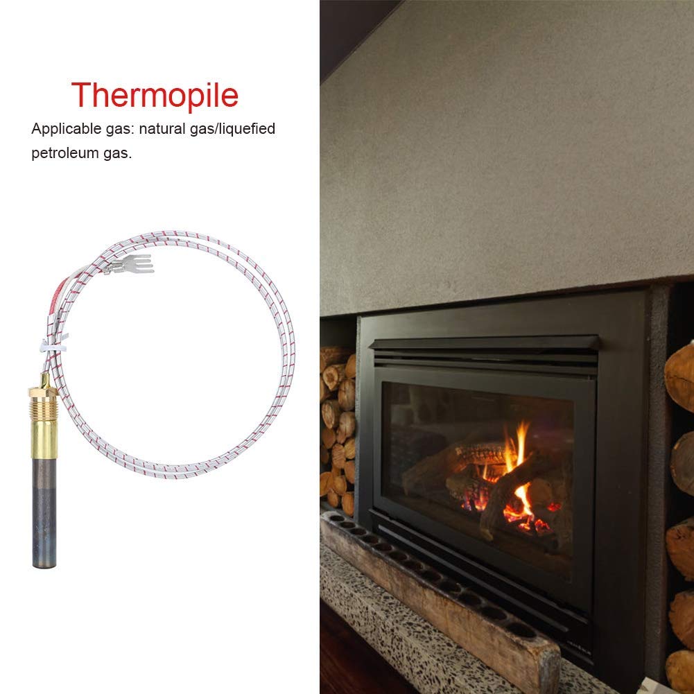 Thermopile, Thermocouple Replacement Thermopile Generators Part Sensor Thermal Coupler Gas Fireplace Stove Heater for Heatilator Stove Oven Water Heater Frying Furnace Gas Furnace 36" 750mv
