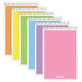 Oxford Steno Spiral Notebooks, Top Bound Steno Pads, 6x9 Inches, Gregg Ruled for Lists, White Paper, Asst. Pastel Covers, 80 Sheets, 6 Pack (1007112)