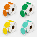 2" Round Direct Thermal Labels, 4-Color Pack (Green, Blue, Orange, Yellow) – 3000 Labels per Box, 4 Rolls | Waterproof, Removable, Self-Adhesive Circle Sticker Paper for Organization & Business