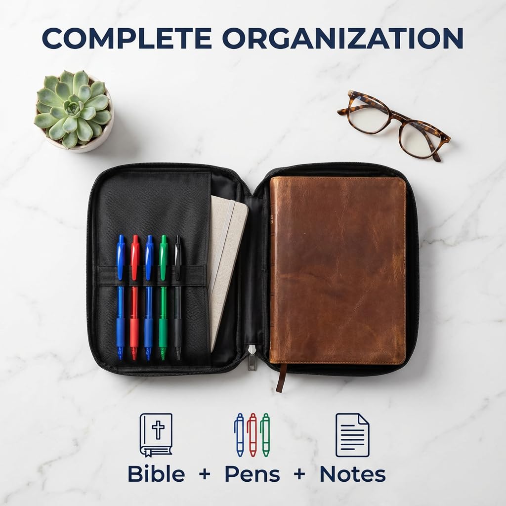 Mr. Pen- Bible Case, Bible Bag, Black, Bible Covers, Bible Holder, Bible Bags Canva, Study Bible Case, Bible Cases, Bible Covers for Bible Study, Covers for Bible, Bible Book