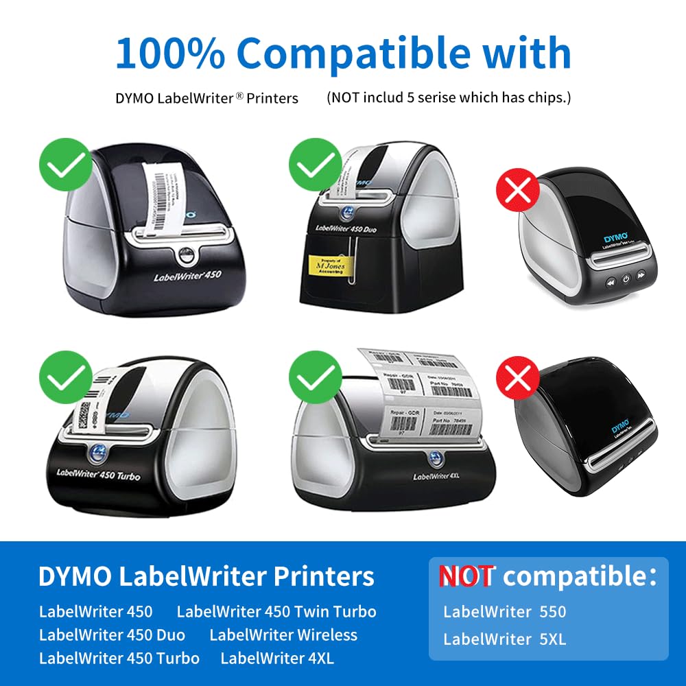 Label KINGDOM 4 Rolls Compatible Dymo Labels 1" x 2-1/8" Multipurpose Labels Replacement for DYMO 30336 Barcode Labels for Dymo Labelwriter 450, 450 Turbo, Dymo 4XL Desktop Printers