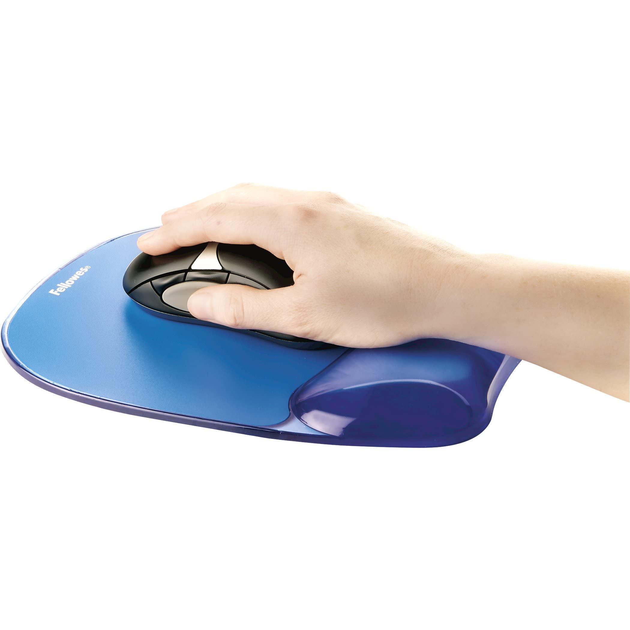 Fellowes 91141 Gel Crystal Mousepad/Wrist Rest (Blue)