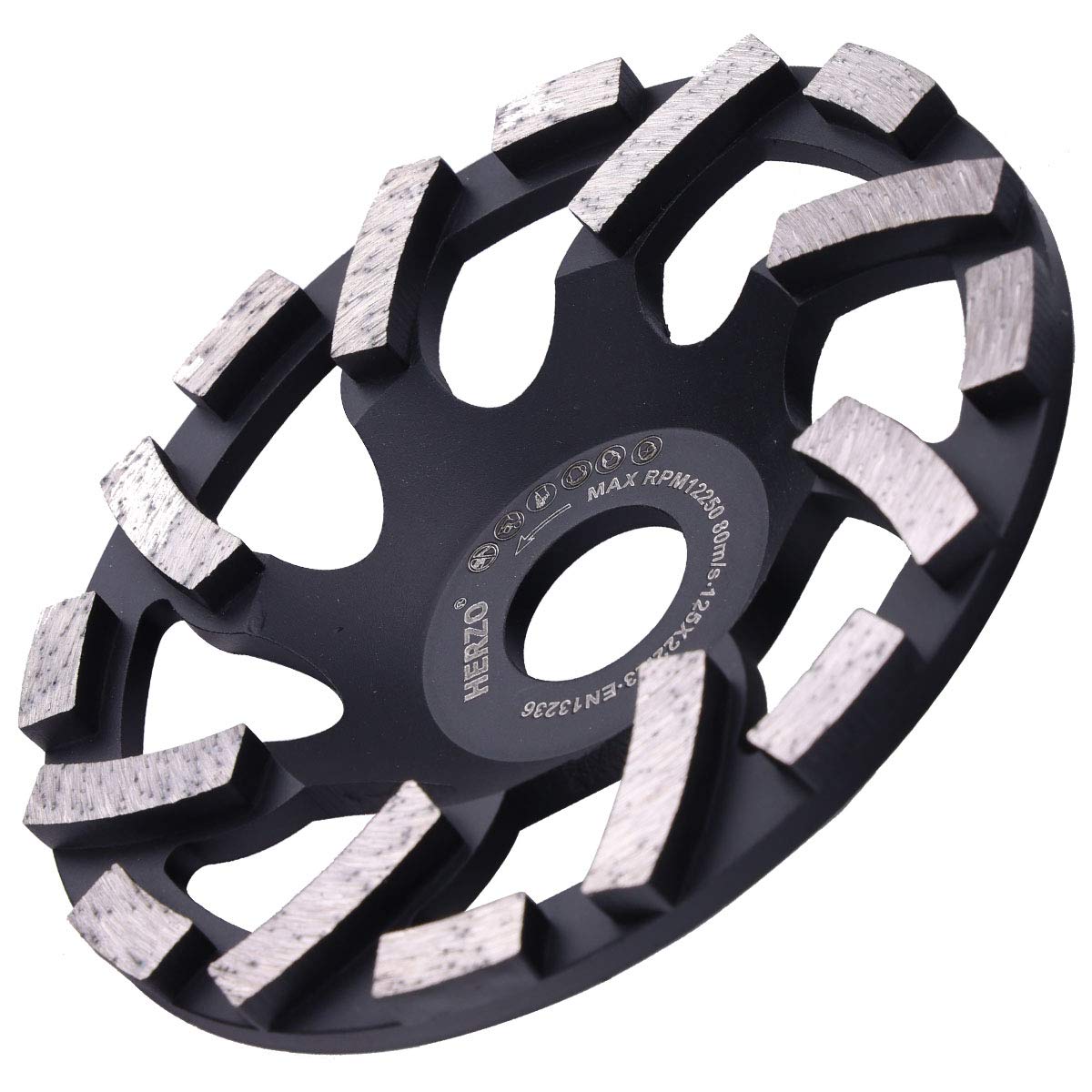 HERZO Diamond Grinding Cup Wheel for Angle Grinder 5-inch
