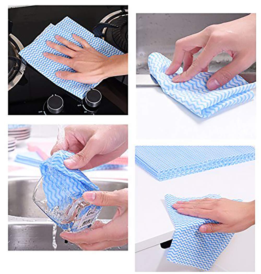 UKEENOR Disposable Dish Cloth, J Cloth, Reusable Cleaning Cloth Disposable Heavy Duty Dish Towels Dish Cloth Reusable Kitchen J Clothes 100 Count 11.9"X23.7" Absorbent, Fast Dry