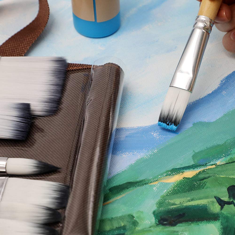 Artecho Art Paint Brushes Set for Watercolor, Acrylic, Oil, Rock Painting, Nail Brush, 24 Different Sizes with Organizing Case for Artists, Adults & Kids