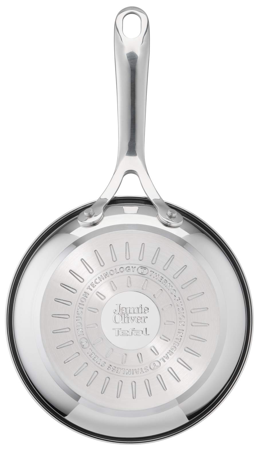 Jamie Oliver by Tefal Cooks Direct Stainless Steel 20cm/8inch Frying Egg pan, Non Stick Frying pan