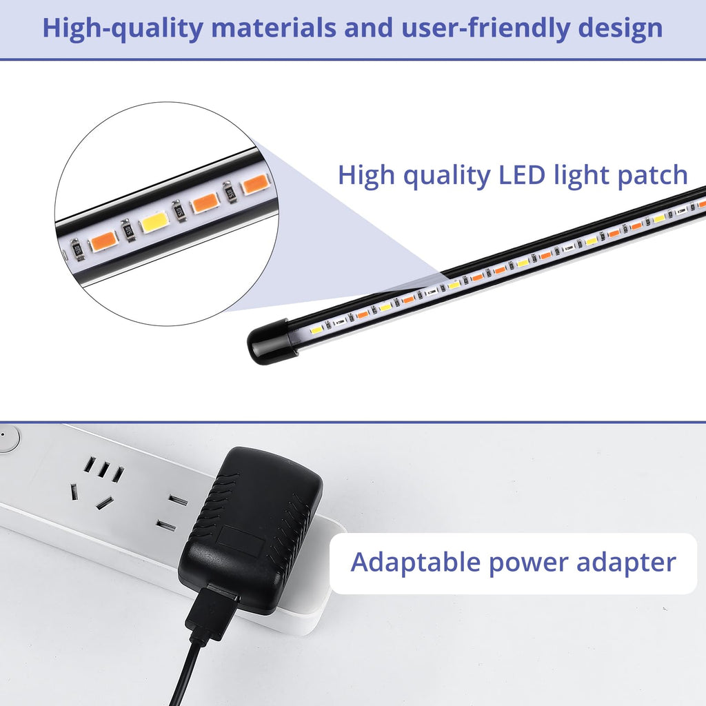 Sondiko LED Grow Light, Full Spectrum Plant Lights for Indoor Plants with Auto On Off 3/9/12H Timer, 10 Dimmable Levels, Adjustable Gooseneck, 3 Switch Modes
