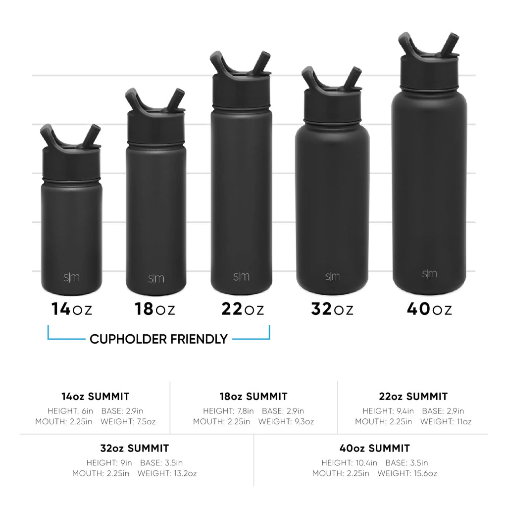 Simple Modern Water Bottle with Straw and Chug Lid Vacuum Insulated Stainless Steel Metal Bottles | Reusable Leak Proof BPA-Free Flask for Sports Gym | Summit Collection | 32oz, Blush