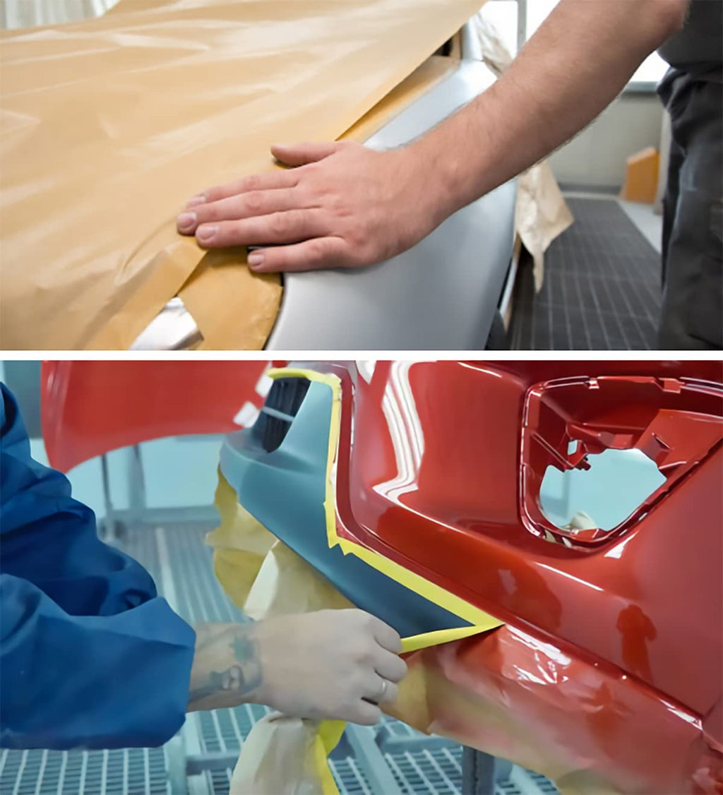 Masking Paper, Tape and Drape, 2 Pack Car Protection Covering Paper, Paint Tape, for Car, Furniture, Floor (Unfold 20 Inch Wide and 100 Feet Long)