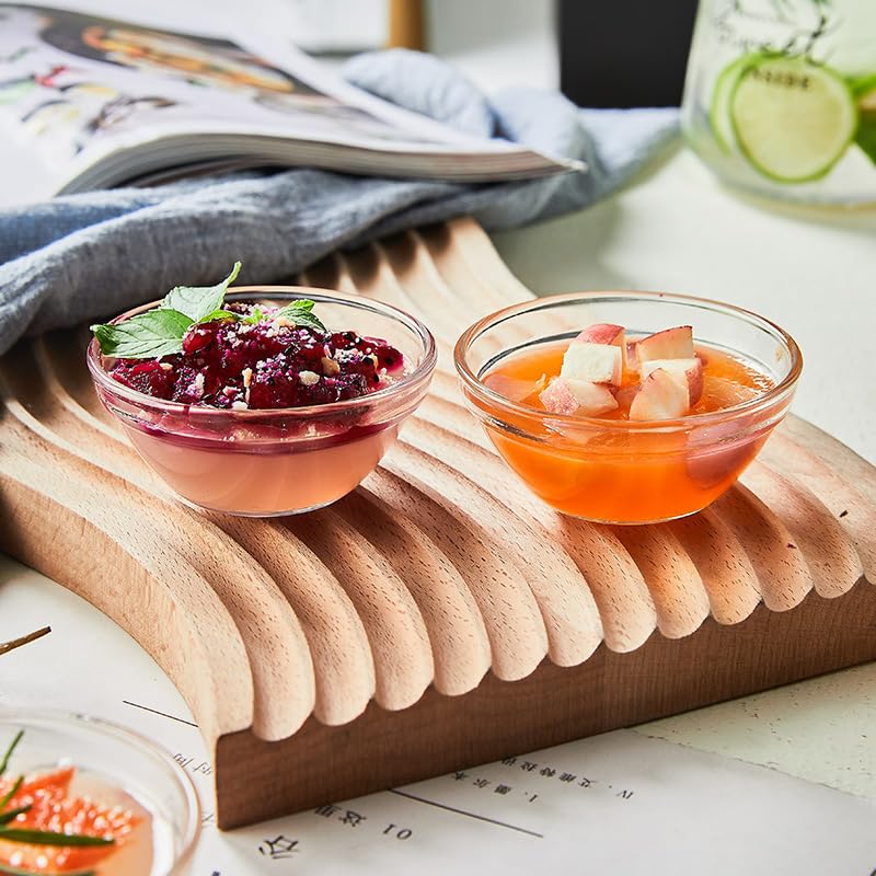 SKTMH 10Pcs Mini Glass Bowls 2.4Oz Small Prep Bowls Stackable Pinch Bowls Small Prep Dishes Ingredient Bowls for Dipping Spices Sauce