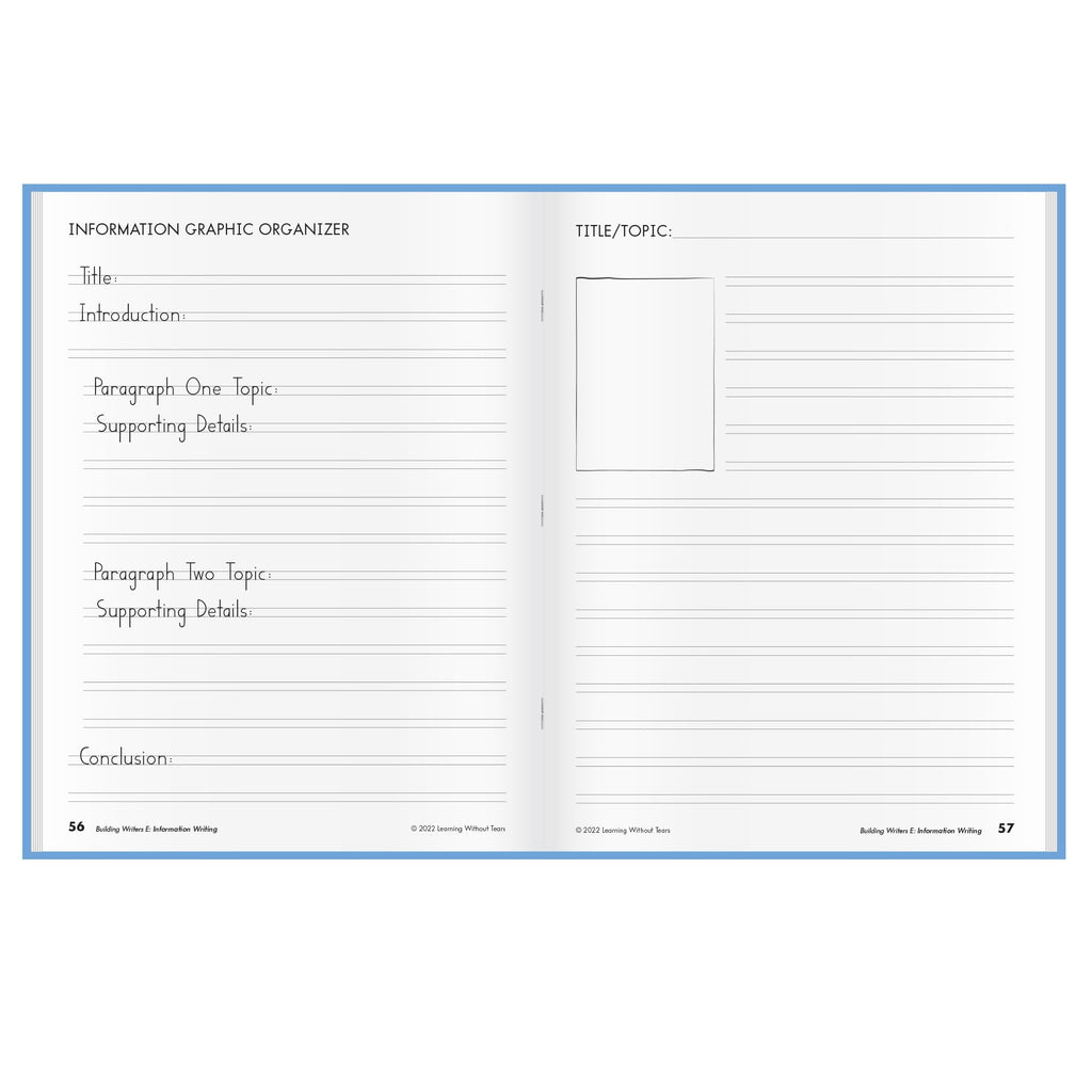 Learning Without Tears Building Writers, Student Edition- Grade 4, Writing Skills in Narrative, Information, Opinion Style, Writing Fluency- for School and Home Use
