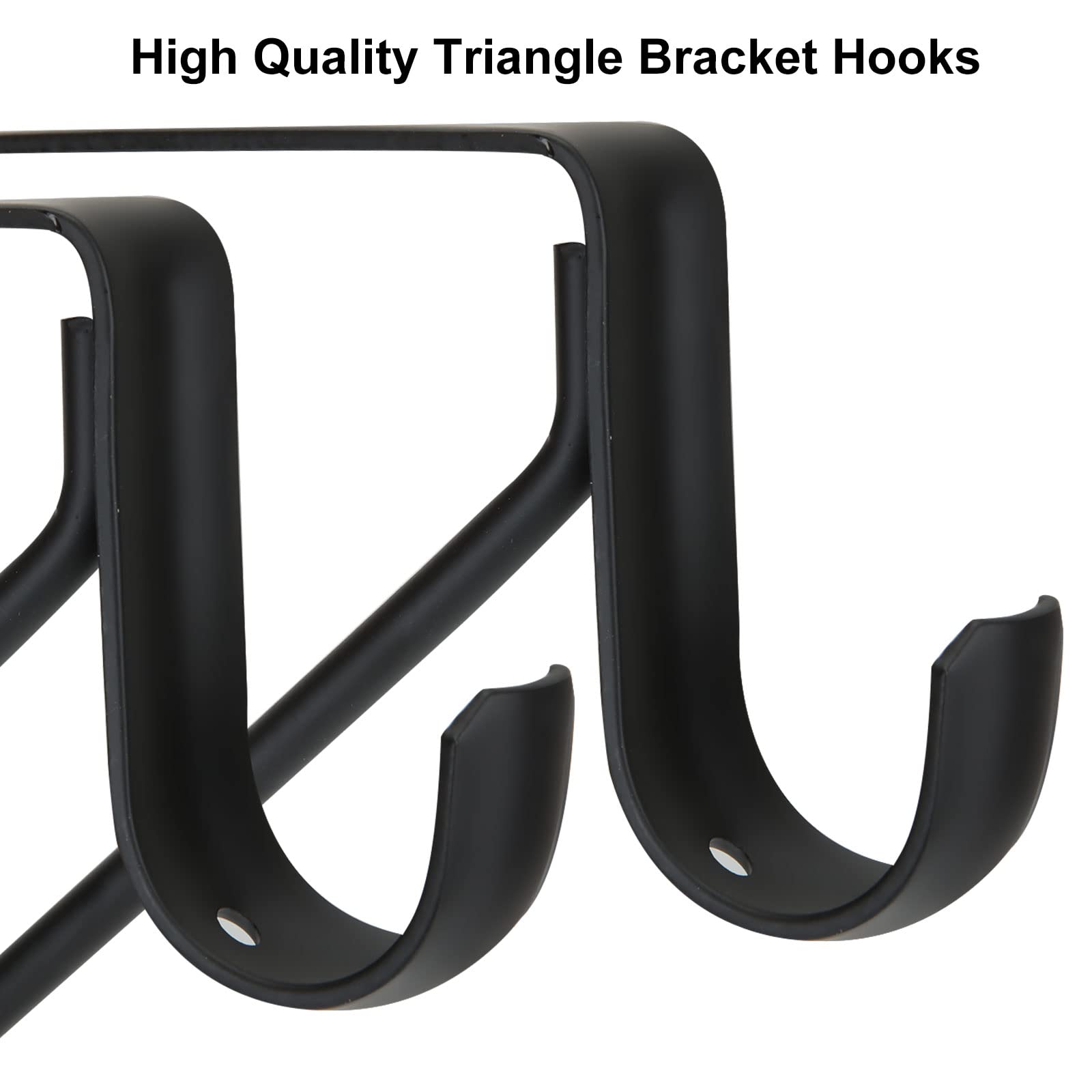APACALI 2 Pack Heavy Duty Closet Rod Brackets, Black Steel, 10.8 x 10.8 x 1 Inch, Wall Mounted, Holds Up to 300 lbs per Pair, Fits 1.3-1.5Inch Rods