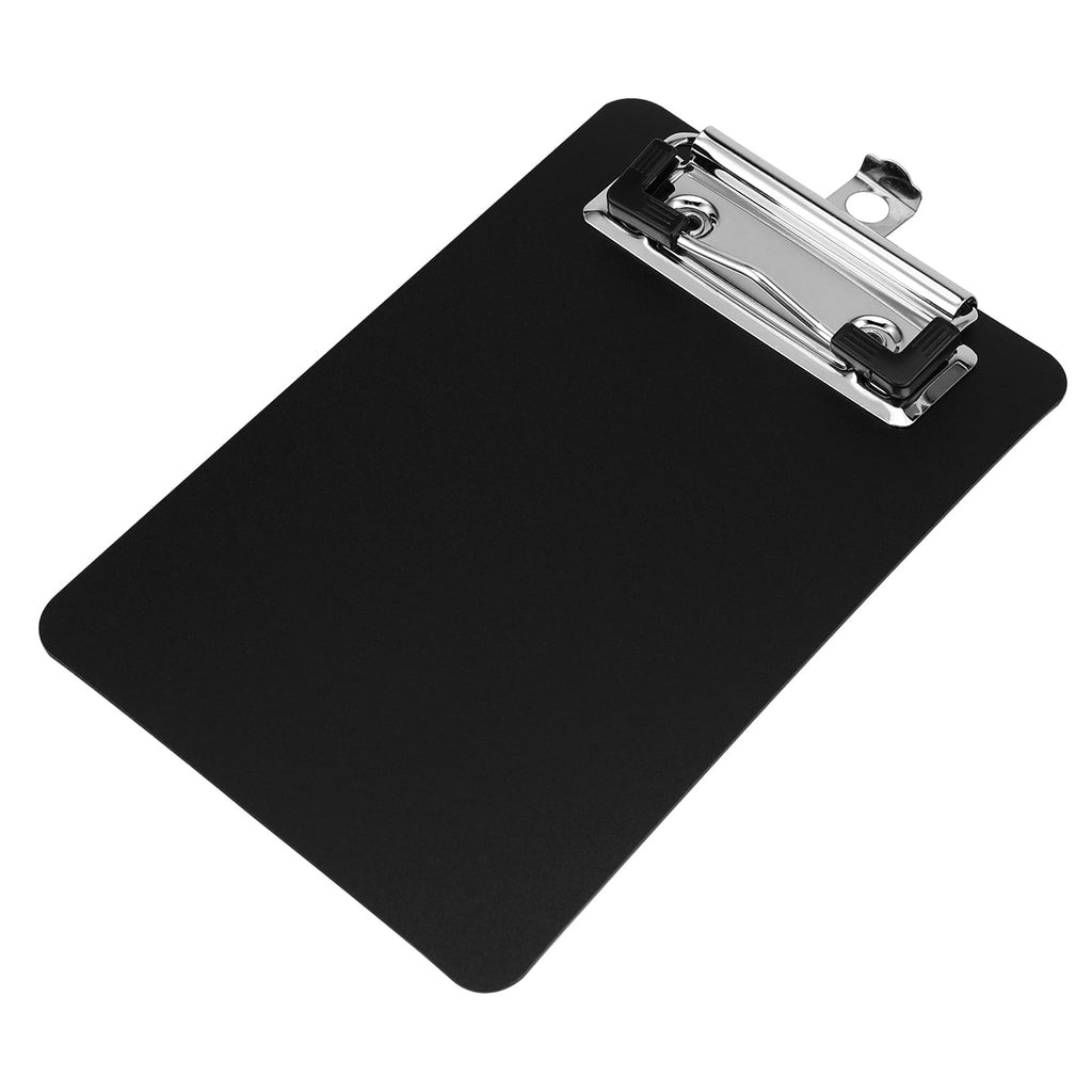 MUKLEI 16 Pack 4 x 6 Inch Black Mini Clipboards, Memo Small Clipboards Low Profile Clip, Cute Plastic Clipboard Pocket Clipboard for Classrooms, Restaurants, Offices