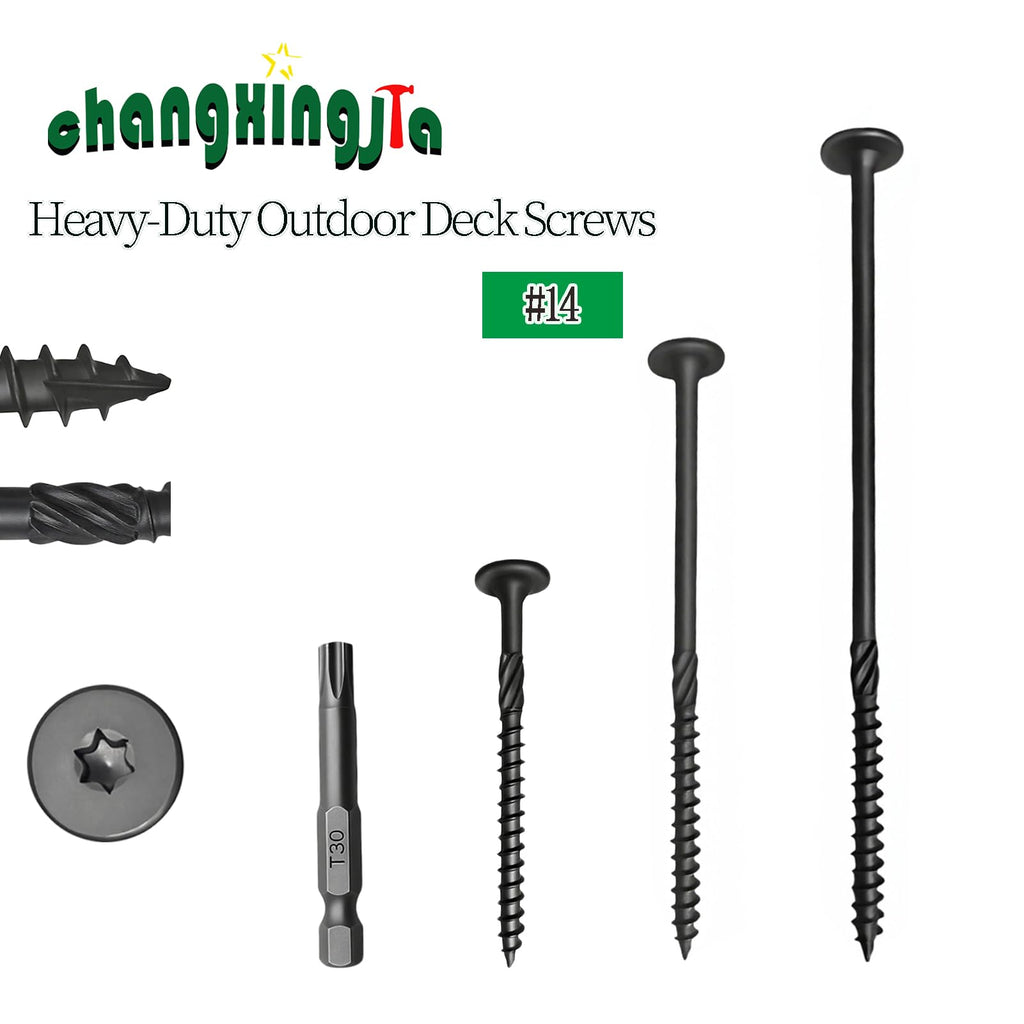 #14 x 2-7/8 Inch Heavy-Duty Outdoor Deck Screws, 50Pcs Star Drive Deck Screws,Features a Star Drive Design That, Rust Resistant Timber Screws for Timber/Log/Landscaping Wood-Black