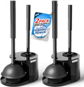 FORASTO 2Pack 2 in 1 Toilet Brush and Plunger Set, Extended Handle Plunger,Toilet Bowl Brush Plunger Set,Bathroom Cleaning Tools,Toilet Brush Plungers Combo,Cleaning Brush