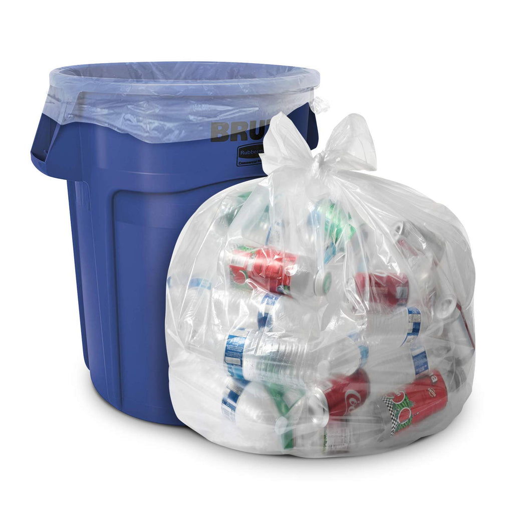 Aluf Plastics 33 Gallon Clear Trash Bags - (Huge 100 Pack) - 33' x 39' - 1.5 MIL (Equivalent) - CSR SERIES - Heavy Duty Industrial Liners Clear Garbage Bags for Recycling, Contractors, Storage