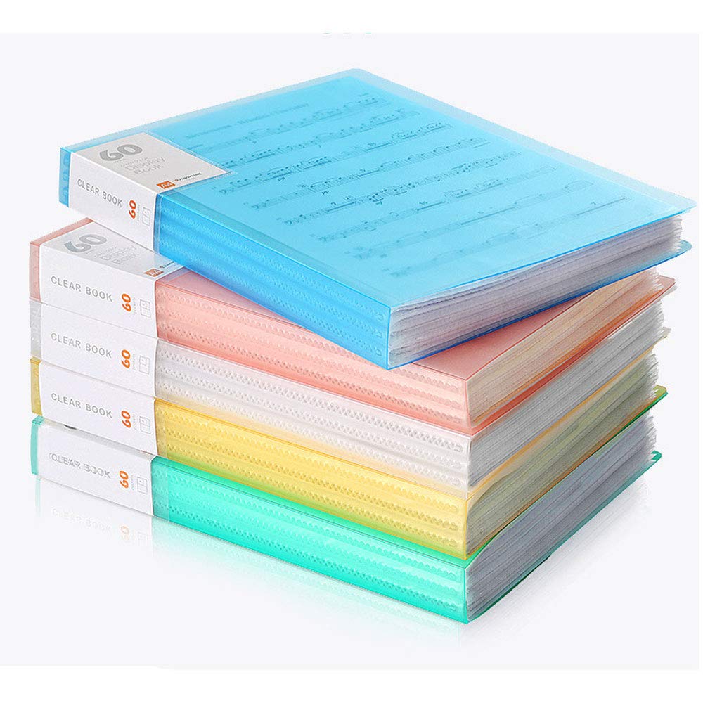 2Pcs Rediboom A4 Presentation Display Book Folder, 60 Pockets A4 Document File Holder Expanding File Organiser