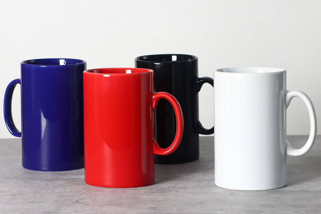28 OZ Extra Large Ceramic Coffee Mug, Smilatte M018 Classic Porcelain Boss Super Big Tea Cup with Handle for Office and Home, Red