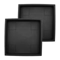 The HC Companies Accent Square Plant Saucer - Durable Plastic Trays For Plants - Stylish Square Tray For Water Drainage - UV Resistant Planter Saucer For Indoor And Outdoor Use (11”, Black, Pack of 2)