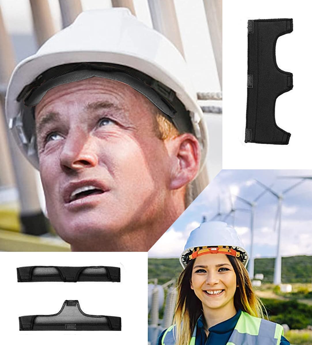 8 Pack Welding Helmet Air Cushion Sweatband (Black)