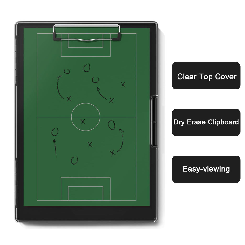 Hongri Clipboard with Storage, Black 8.5 x 11 Folder Nursing Side Opening, Heavy Duty with Dual Compartment, Dry Erase Clear Cover, Smooth Writing for Teachers, Classroom, Office & School Supplies