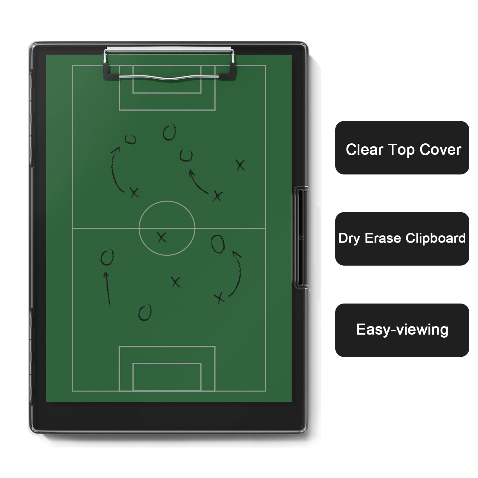 Hongri Clipboard with Storage, Black 8.5 x 11 Folder Nursing Side Opening, Heavy Duty with Dual Compartment, Dry Erase Clear Cover, Smooth Writing for Teachers, Classroom, Office & School Supplies