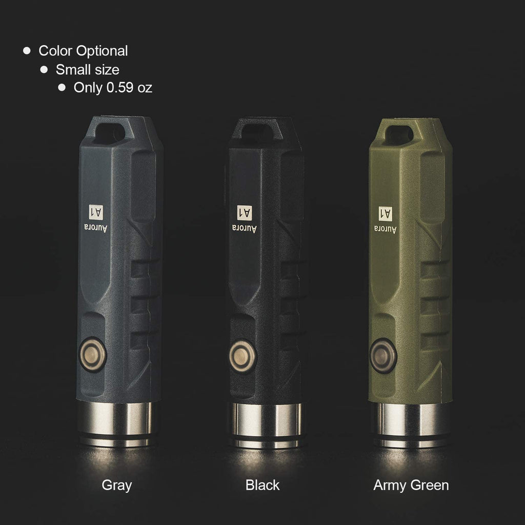 RovyVon Aurora A1 USB-C Keychain Flashlight, 650 Lumens Super Bright with EDC Pocket-Sized, Momentary On, Lock Mode, Choice for Camping Emergency Outdodr(ArmyGreen)