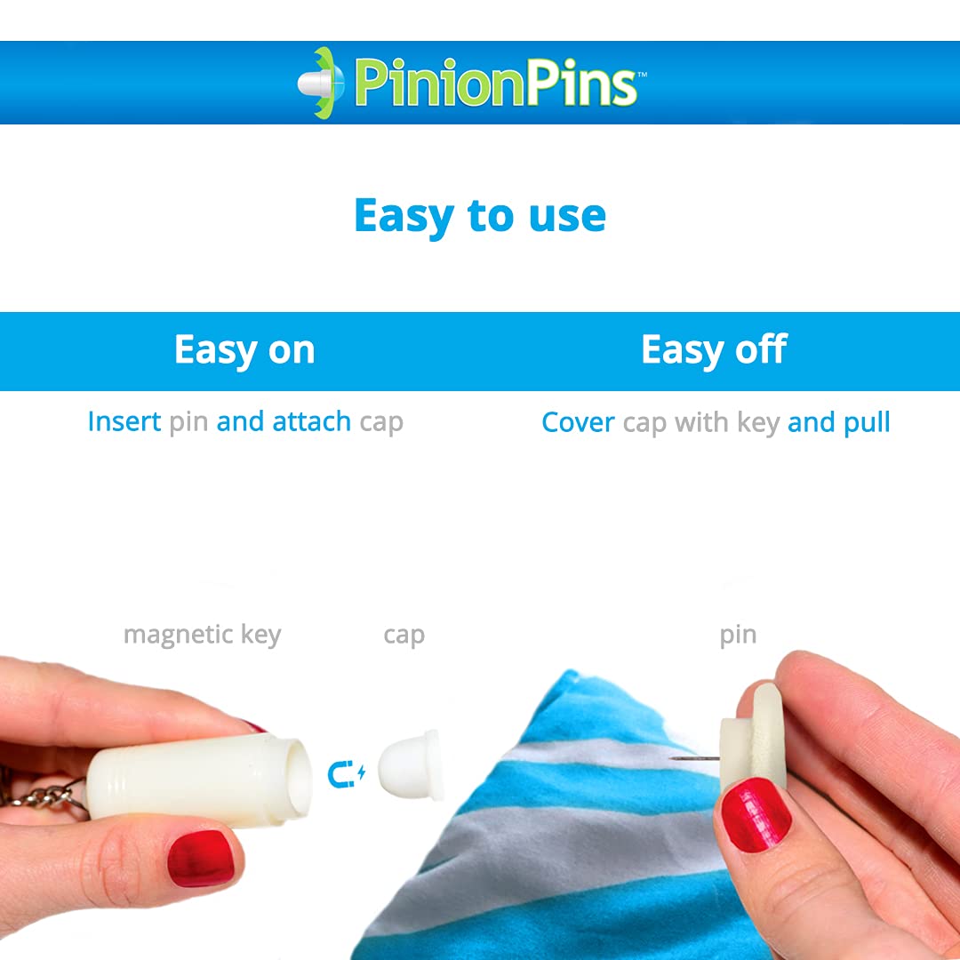 PinionPins Magnetic Duvet Clips - 8 Per Pack - Enough for 2 Beds! (White Cloth Pins)