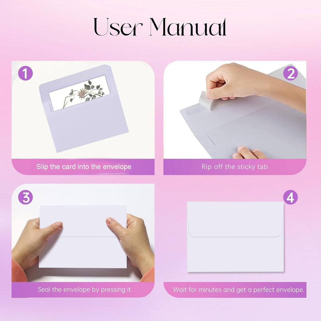 Packpal Blank Cards and Envelopes 5X7, 50Pack Self Seal White Fold Cardstock with Envelope for Wedding Invitation, DIY Note, Homemade, Thank You Greeting Card