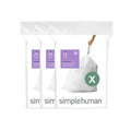 simplehuman Code X 60 Count, Dispenser Pack Custom Fit Liners, Drawstring Trash Bags, 80L / 21 Gallons, White