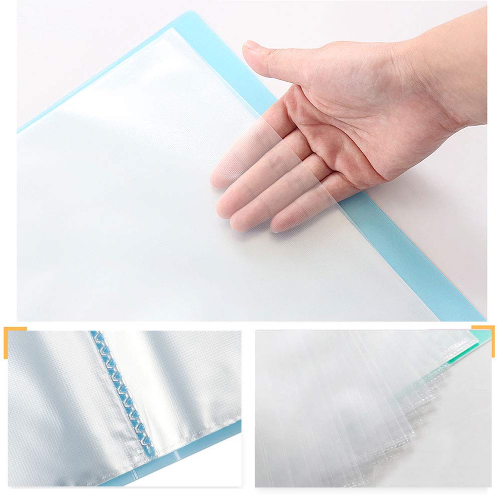 2Pcs Rediboom A4 Presentation Display Book Folder, 60 Pockets A4 Document File Holder Expanding File Organiser